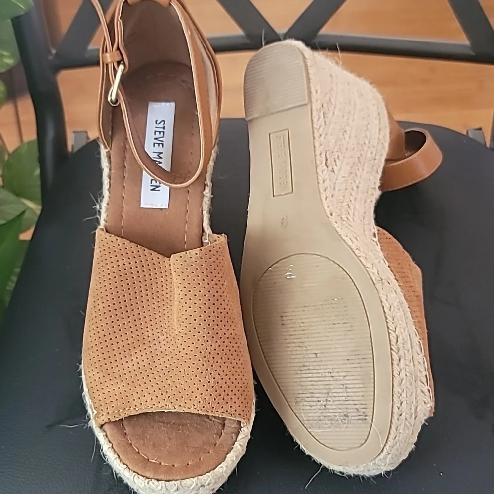 Steve Madden Espadrilles Platform Wedge Heel Sandals SZ 9